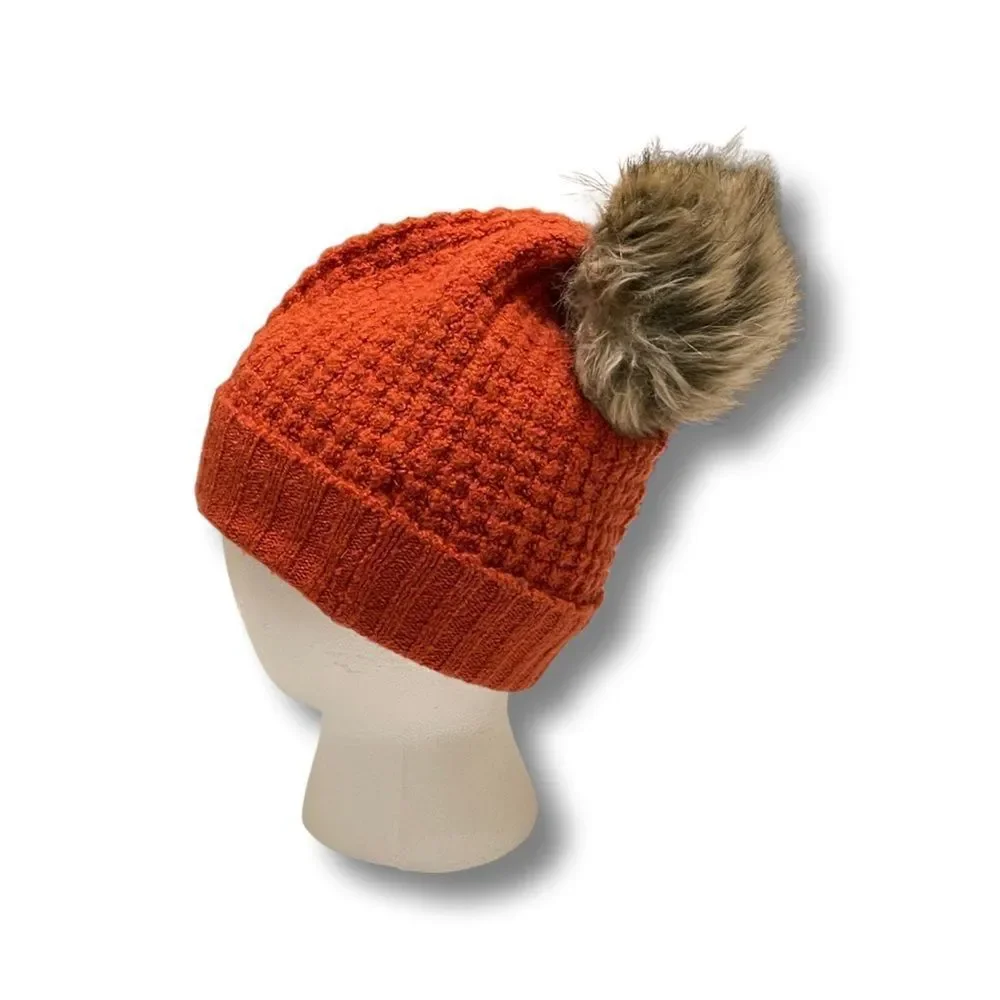 Aspen Chunky Beanie Fur Pom Pom • OSFM